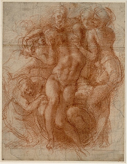 High Renaissance: 05_Michelangelo Buonarroti (1475-1564), Lamentation Over the Dead Christ (recto), c. 1530,
Red chalk, 32 x 24,9 cm
