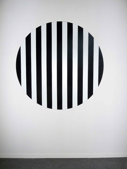 FIAC 2013: Cercle coloré noir by Daniel Buren represented by Kamel Mennour.