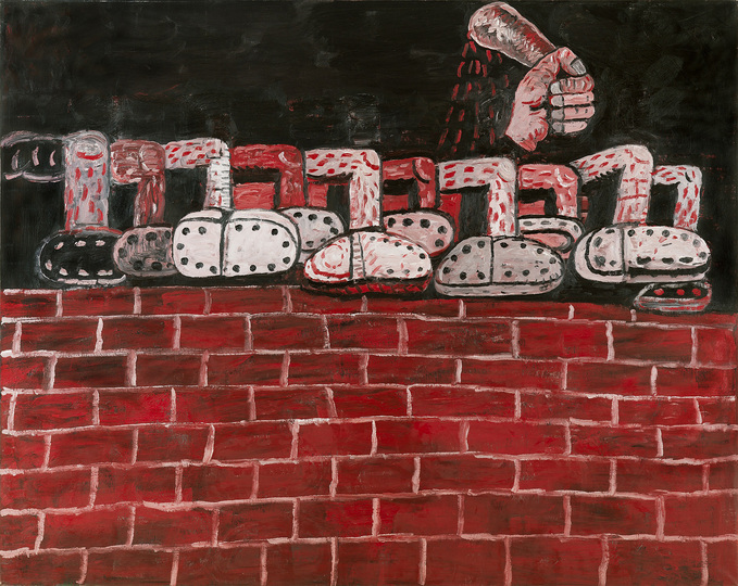 Philip Guston - Late Works: Philip Guston, Discipline, 1976, Oil on canvas, 203. 2 x 257.8 cm. Private collection © The Estate of Philip Guston