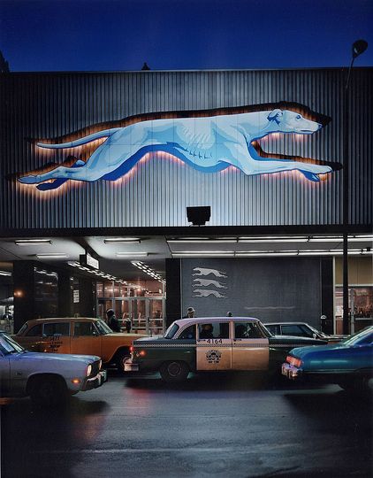 Wayne Sorce:  Urban Color: Greyhound Station, c. 1970s