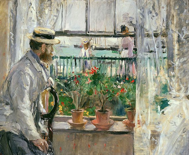 Monet and the Birth of Impressionism: Berthe Morisot (1841–1895), Eugène Manet on the Isle of Wight, 1875 oil on canvas, 36 x 46 cm Musée Marmottan Monet, Paris Photo: Bridgeman Images