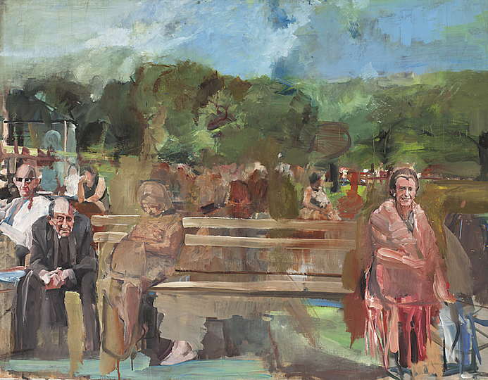 Richard Estes´ New York: Seated Figures, Central Park, 1967, Richard Estes, Oil on canvas, 36 x 46 in. Private collection. Photo by Luc Demers