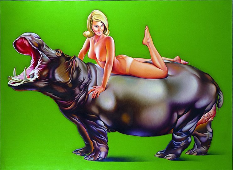 Pop Art 1960s: Mel Ramos, Hippopotamus, 1967, 180 x 247 cm, oil on canvas, Ludwig Forum für Internationale Kunst, Aachen © VG Bild-Kunst, Bonn 2014 Photo: Ludwig Forum für Internationale Kunst, Aachen / Anne Gold