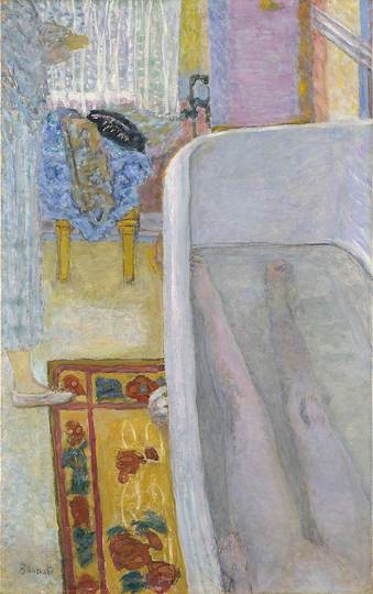 Pierre Bonnard: The Memory of Colors: Figure in the Bath Tub, 1925, Nu dans la baignoire, oil on canvas, 104,8 × 65,4 cm. Tate. Bequeathed by Simon Sainsbury 2006, accessioned 2008 © Tate, 2019