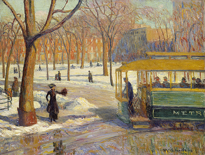 William Glackens: William Glackens, The Green Car, 1910, Oil on canvas, 24 x 32 in. (61 x 81.3 cm.), Lent by The Metropolitan Museum of Art, Arthur Hoppock Hearn Fund, 1937 (37.73)