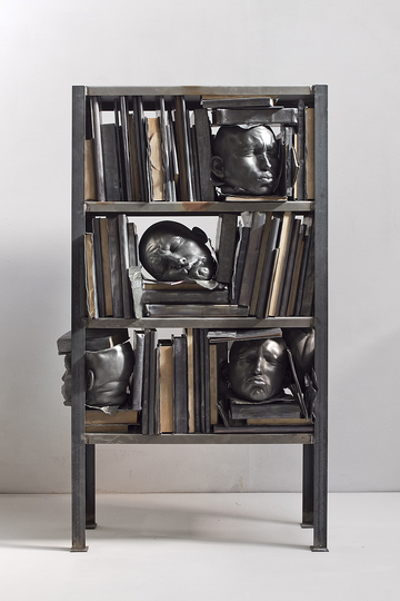 It´s Swab Barcelona: Samuel Salcedo “The Library” 2013 Resina poliéster, plomo, madera, hierro 140x78x31 cm. 3 Punts Galeria, Barcelona