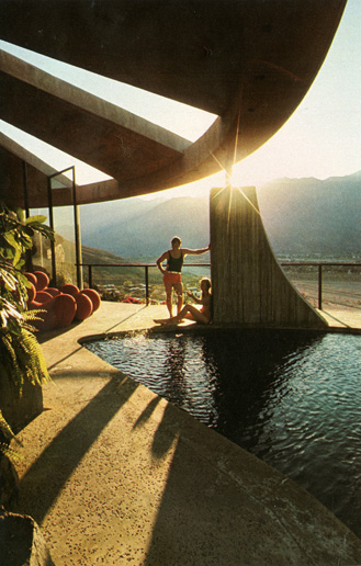 Playboy Architecture: Playboy Pad-Pleasure on the Rocks, Architect: John Lautner, November 1971 Playboy Issue, p. 154 © Playboy Enterprises International, Inc.