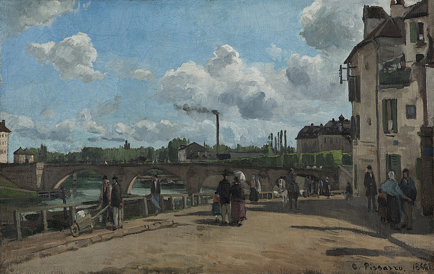 Monet and the Birth of Impressionism: Camille Pissarro (1831–1903), The Quai du Pothuis, Pontoise, 1868 Oil on canvas, 52 x 81 cm Kunsthalle Mannheim Photo: Cem Yücetas
