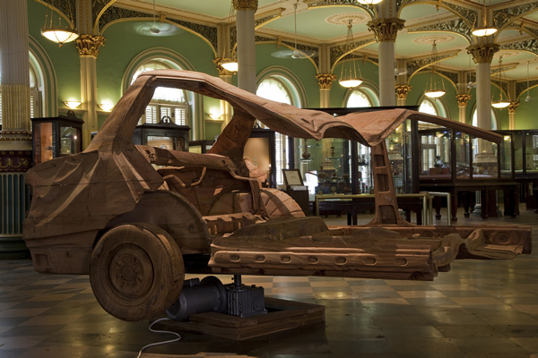 Kochi Biennale: Sudarshan Shetty, Untitled Work, teak wood, 2010