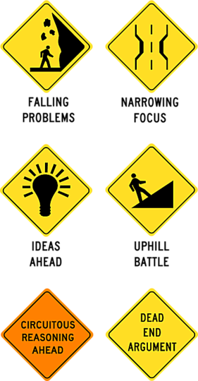Traffic signs for meetings: 