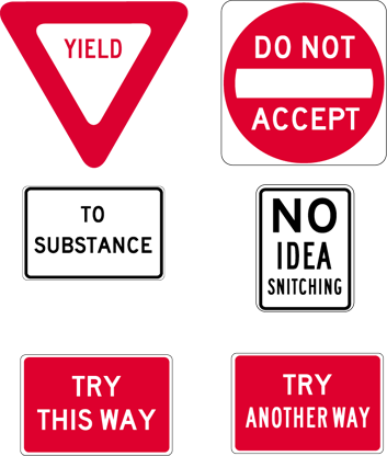 Traffic signs for meetings: 