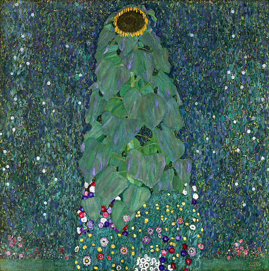 Gustav Klimt: Landscapes: Sunflower, 1906, 110 x 110 cm, oil on canvas. Private Collection