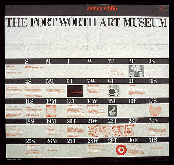 Massimo Vignelli 1931-2014: The Fort Worth Art Museum Pamplet, 1976.