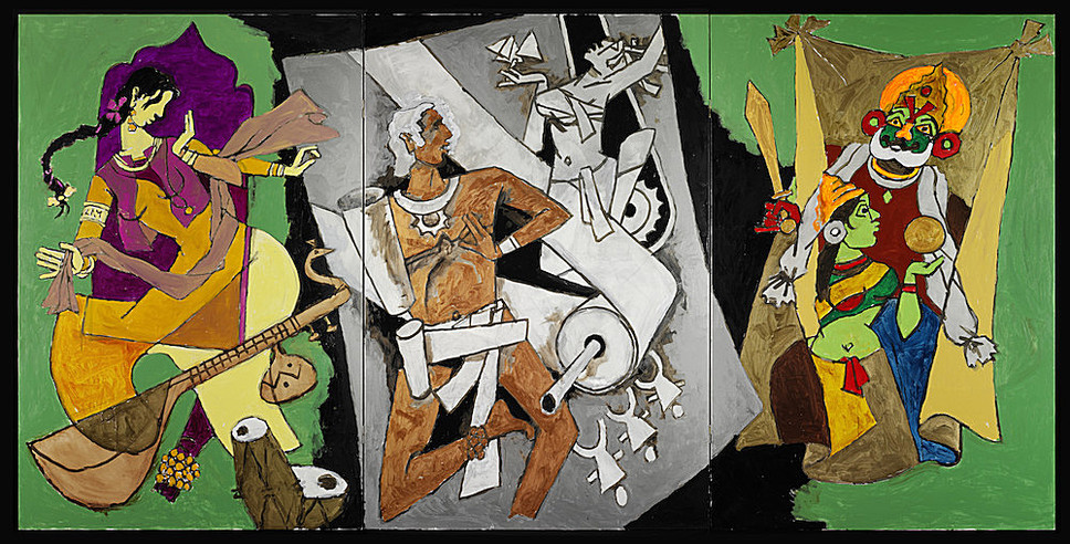 M.F. Husain - Chronicler of Everyday in India: M.F. Husain, Indian Dance forms, 2008-2011. Courtesy of Usha Mittal, © Victoria and Albert Museum, London