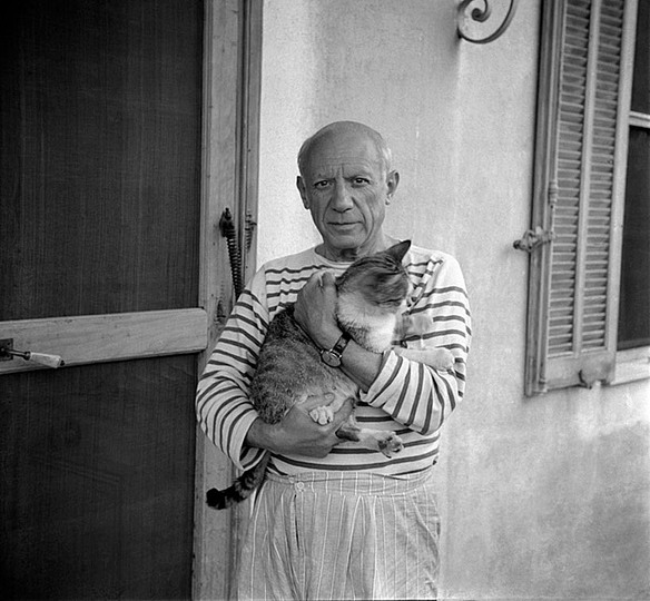 Cats in Art: Picasso with his cat