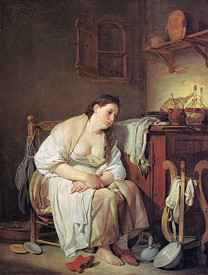 Indolence in Art: Jean-Baptiste Greuze, Indolence (The Lazy Italian Girl), 1756–1757