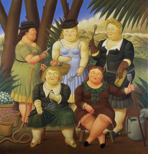 Fernando Botero: Fernando Botero, The Garners' Club, 1997, Oil on canvas, 191 x 181 cm Private collection © Fernando Botero