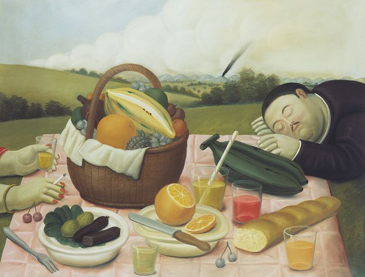 Fernando Botero: Fernando Botero, Picknic, 1989, Oil on canvas, 132 x 175 cm Private collection © Fernando Botero