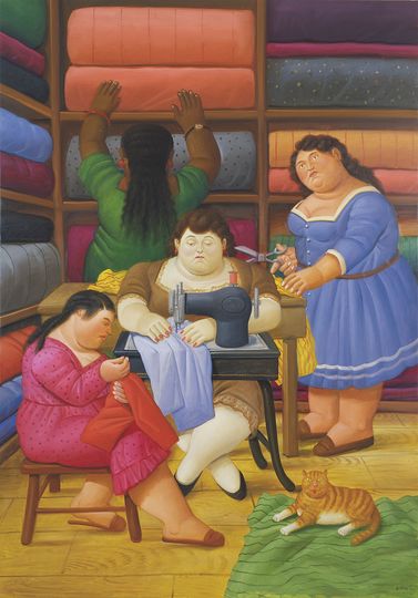 Fernando Botero: Fernando Botero, Dressmaker's Shop, 2000
Oil on canvas, 205 x 143 cm Private collection © Fernando Botero