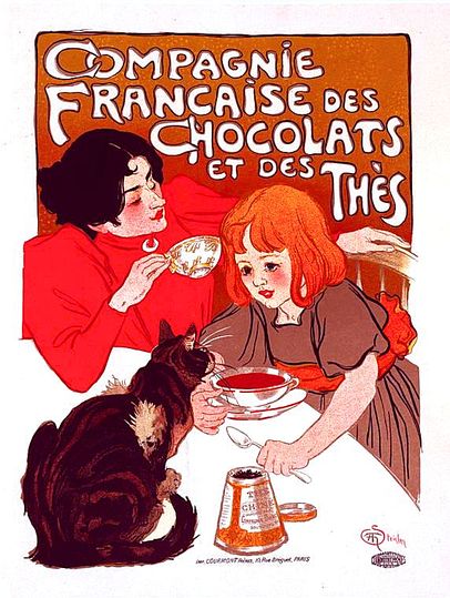 Cats in Art: Compaigne française des Chocolate et des The
