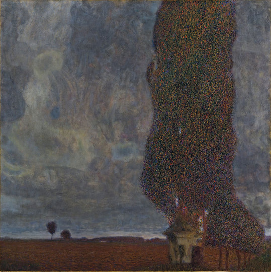 Gustav Klimt: Landscapes: The Great Poplar II (Thunderstorm gets up), 1903, 100,8 x 100,8 cm, oil on canvas. 
Leopold Museum Vienna