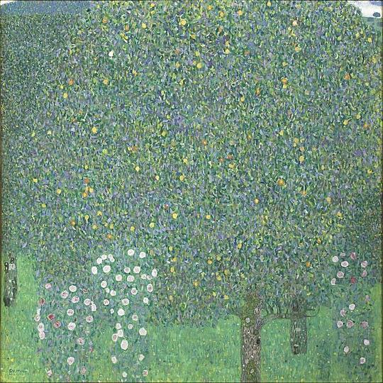 Gustav Klimt: Landscapes: Rose Bushes Under the Trees, 1905, oil on canvas, 110 x 110 cm. Musée d'Orsay.