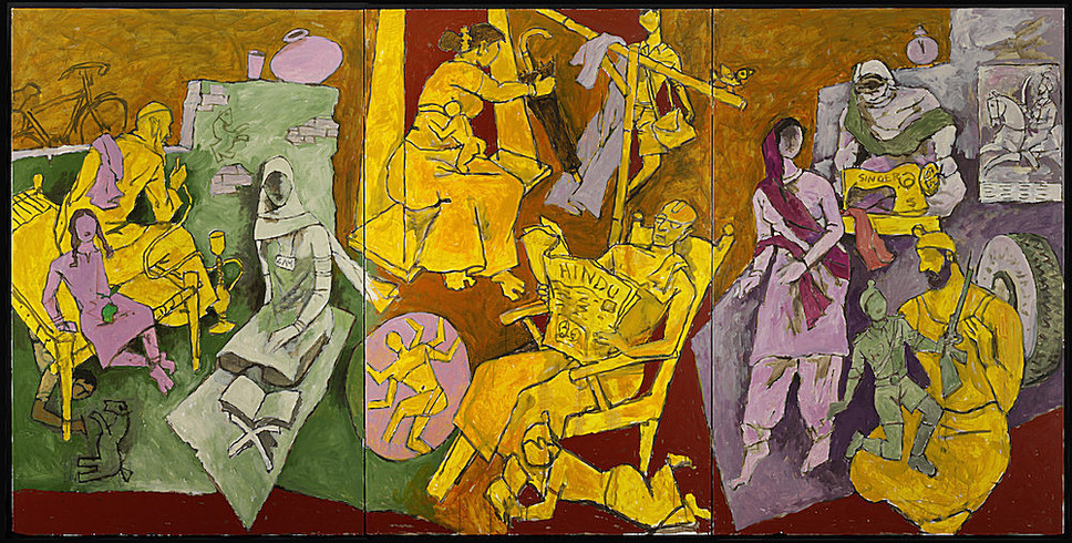 M.F. Husain - Chronicler of Everyday in India: M.F. Husain, Indian Households, 2008-2011. Courtesy of Usha Mittal © Victoria and Albert Museum, London