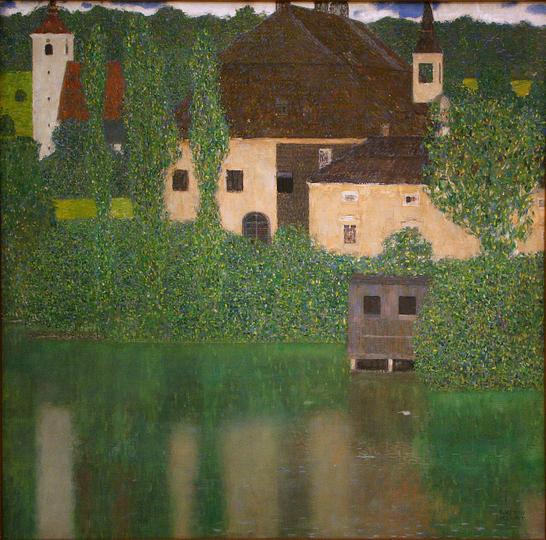 Gustav Klimt: Landscapes: Schloss Kammer on Lake Attersee I (Watercastle), 1908, 110 x 110 cm, oil on canvas. Národní Galerie, Praque