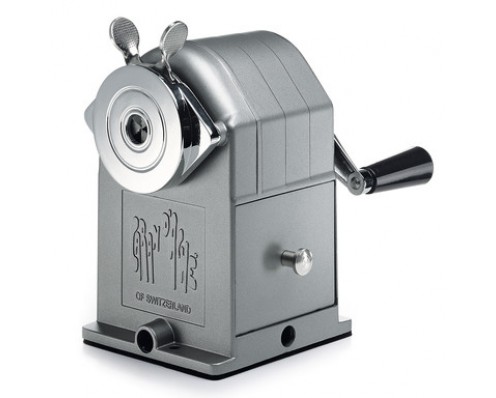 100 Years Caran d´Ache Pencils: Pencil sharpener in chrome metal.