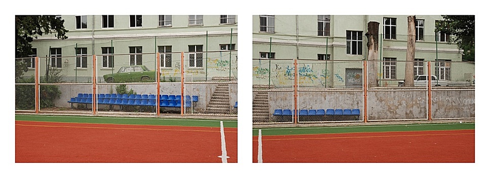 PANORAMA by Josef Dabernig: Standing on the sideline he takes six shots that provide a panoramic view spanning 180゜.