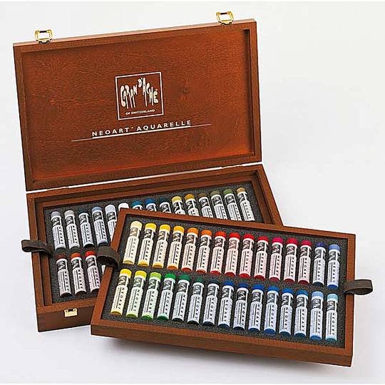 100 Years Caran d´Ache Pencils: Neopastel in wooden boxes.