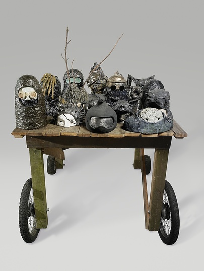 Body & Soul: Coline Rosoux, L'Assaut (The Assault), 2010, Earthenware, wood. 
Photo: Courtesy of the artist.