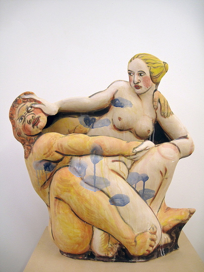 Body & Soul: Akio Takamori, Nymph and Satyr, 2011, Stoneware with underglazes. Courtesy of Barry Friedman Ltd., New York; Photo: Vicky Takamori.