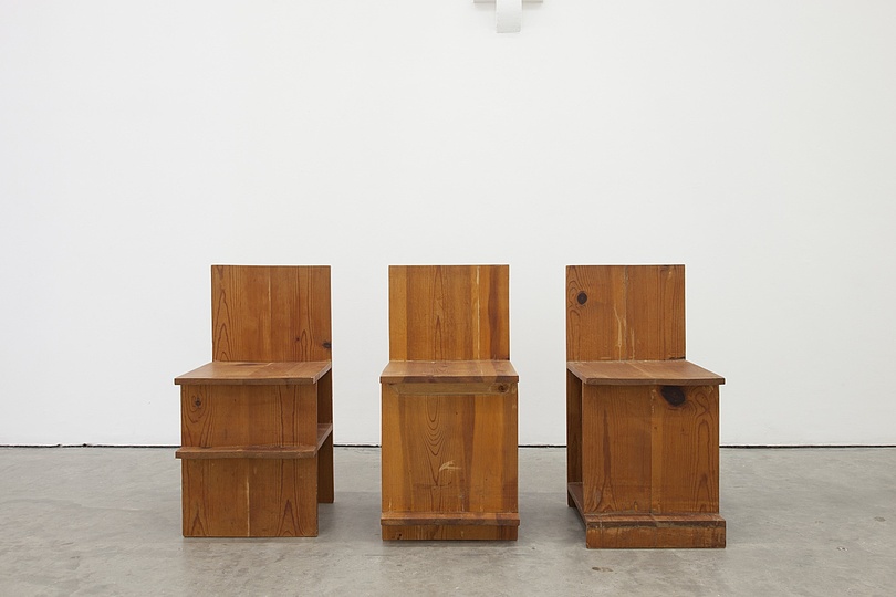 Furniture by Donald Judd: Chairs (pine), 1978. Fabricated by Celedonio Mediano, Texas 