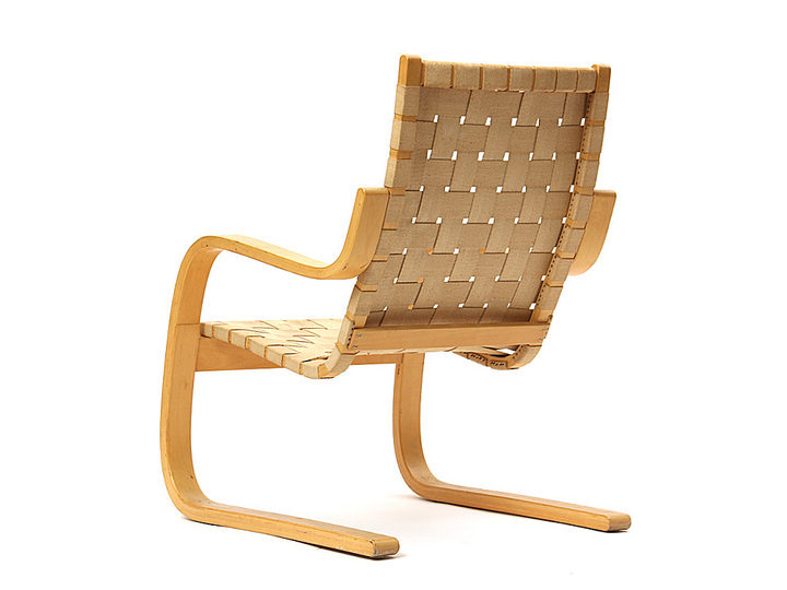 Alvar Aalto furniture: High-back armchair.