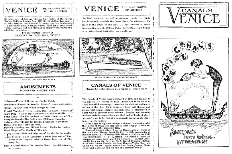 Venice of America: Flyer promoting canals at Venice of America as 