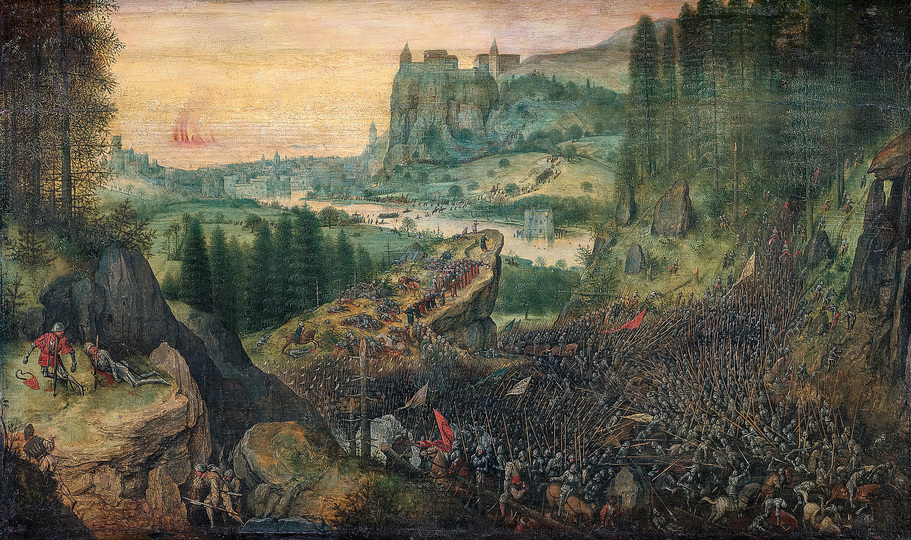 Pieter Bruegel: Pieter Bruegel the Elder (c. 1525/30 Breugel or Antwerp? – 1569 Brussels)
The Suicide of Saul
1562, oak panel, 33.5 × 55 cm
Kunsthistorisches Museum Vienna, Picture Gallery
© KHM-Museumsverband
