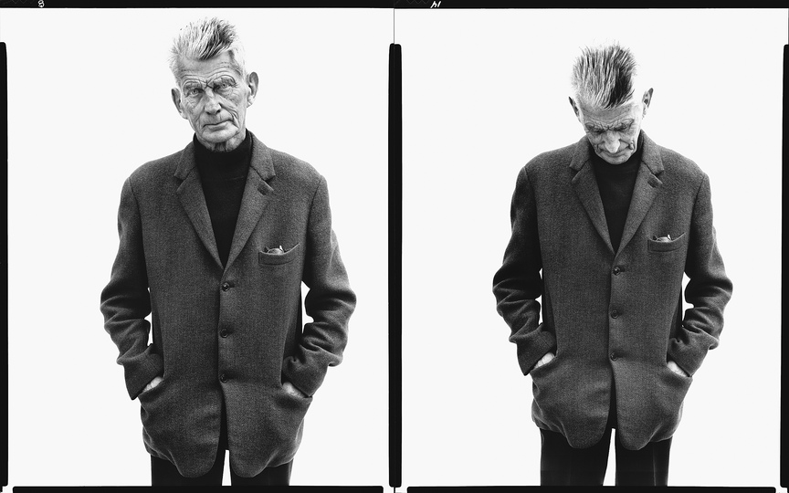 Avedon & His Friends: Richard Avedon, Samuel Beckett, writer, Paris, France, April 13, 1979, 1993, gelatin silver print, 48,5 x 75,8 inches, Udo and Anette Brandhorst Collection © 2014 The Richard Avedon Foundation.