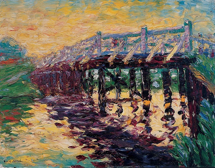 Emil Nolde: Bridge, 1910, Oil on canvas, 65 x 83.5 cm. Von der Heydt-Museum, Wuppertal.