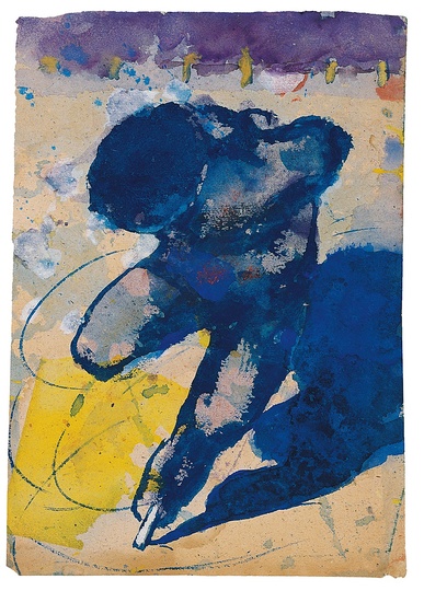 Emil Nolde: Ice Skater, between 1938 and 1945, Watercolour on grey wove paper, 25.6 x 18.0 mm. Nolde Stiftung Seebüll.