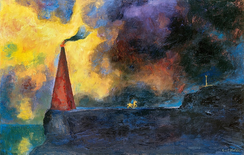 Emil Nolde: The Holy Fire, 1940, Oil on canvas, 70 x 110 cm. Nolde Stiftung Seebüll.