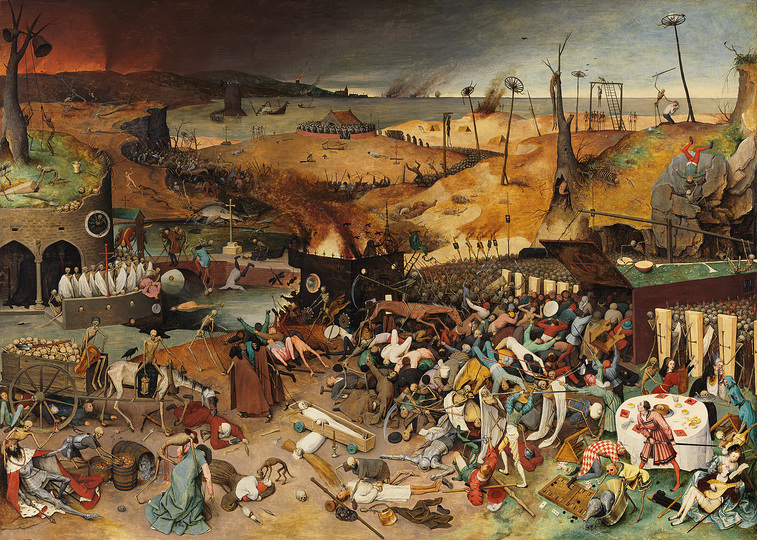 Pieter Bruegel: Pieter Bruegel the Elder (c. 1525/30 Breugel or Antwerp? – 1569 Brussels)
The Triumph of Death
Probably after 1562, wood 117 × 162 cm
Madrid, Museo Nacional del Prado
© Museo Nacional del Prado
