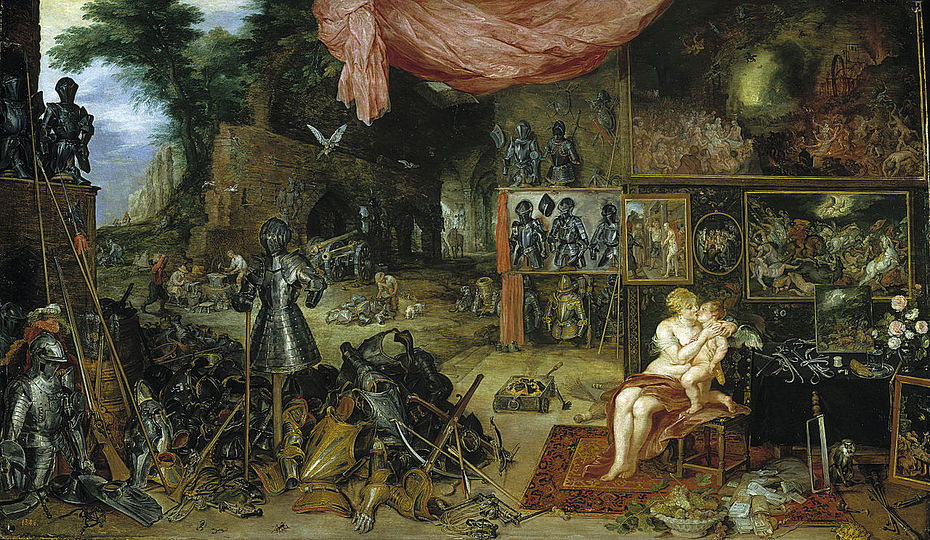 Baroque Co-creation: Jan Brueghel I and Rubens: Jan Brueghel and Peter Paul Rubens, Allegory of the Five Senses - Touch, 1618, Oil on panel, 65 x 111 cm, Prado Museum.