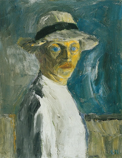 Emil Nolde: Self-Portrait, 1917, Oil on plywood, 83.5 x 65 cm. Nolde Stiftung Seebüll.