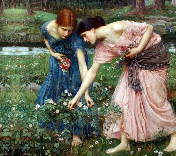 Preraphaelites: John William Waterhouse, ‘Gather Ye Rosebuds While Ye May’ 1909