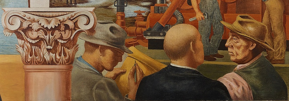 Venice of America: Detail from the painting depicting Industrialist, property developer, and architect.