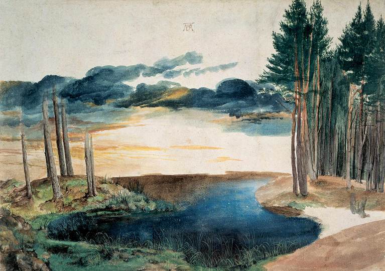 Dürer - Observer of Nature: Woodland Pond, c. 1496, watercolour and bodycolour, 26.2 x 36.5 cm, The British Museum, Department of Prints and Drawings, London. Photograph: The British Museum, London