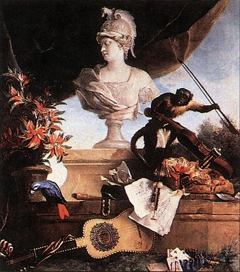 Still Life Monkeys: Jean-Baptiste Oudry, Allegory of Europe, 1722. (allegorical painting)