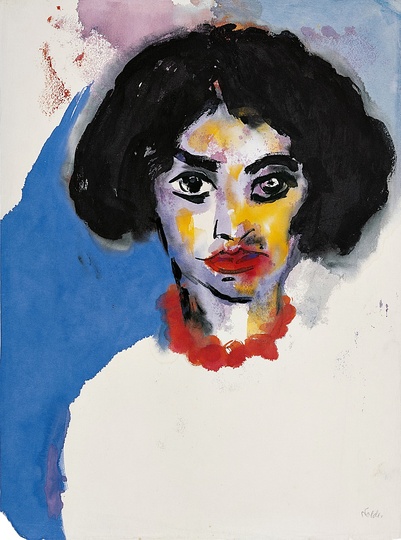 Emil Nolde: Emil Nolde (1867-1956), Mrs. T with a Red Nacklace, 1930, Watercolor on Japanese paper, 47.9 x 35.5 cm. Nolde Stiftung Seebüll.