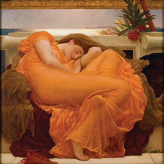 Preraphaelites: Fredrick Lord Leighton, Flaming June,